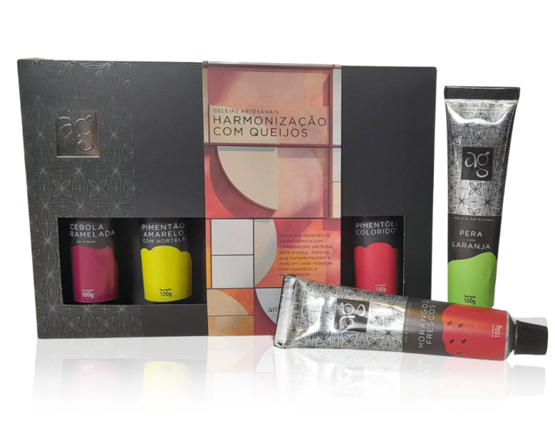 Geleias que equilibram a intensidade dos queijos com toques doces, cítricos e aromáticos. Perfeito para tábuas sofisticadas.
Sabores: Morangos Frescos, Pera com Laranja, Pimentões Coloridos, Cebola Caramelada, Pimentão Amarelo com Hortelã.